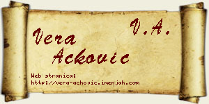 Vera Acković vizit kartica